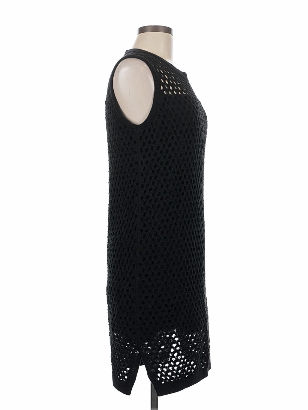 LNA Clothing Womens Black Knit Crochet Midi Dress Boho Sleeveless Crew Neck M - Picture 3 of 10